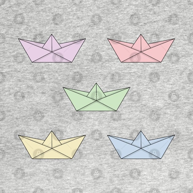 Pastel paper boats set by Nikamii